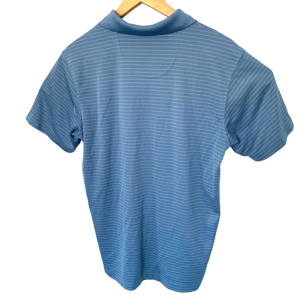 Columbia Sportswear Mens M Omni Shade Polo Shirt Blue Striped Sun Protection - Picture 5 of 6